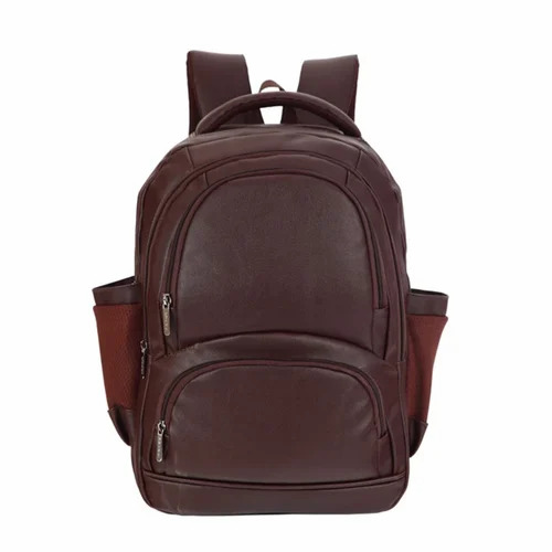 Rexine Laptop Backpack - 25L Brown Rexine, Zipper Closure | Biodegradable, Moisture Proof, Shock Resistant, Security Features