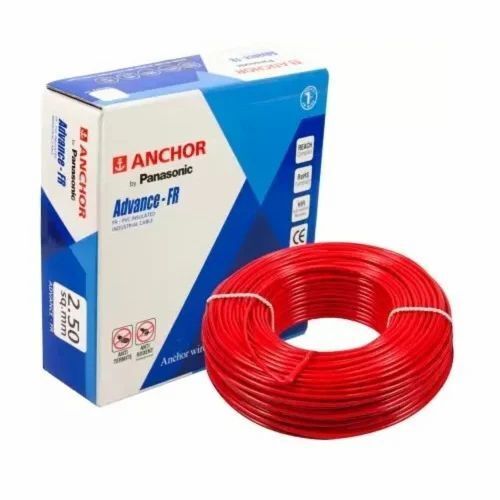 2.50 Sq Mm House Wires - Copper, 90 Meter, Red | High Tensile Strength, Flame Retardant, Shock Proof