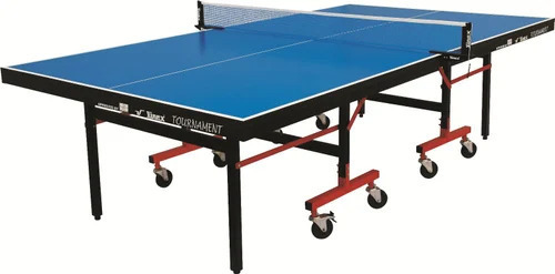 25 Mm Pre Laminated Particle Board Table Tennis Table - 270x150x76 cm, Blue | With Rollers, TTFI Approved, Wheel Lock