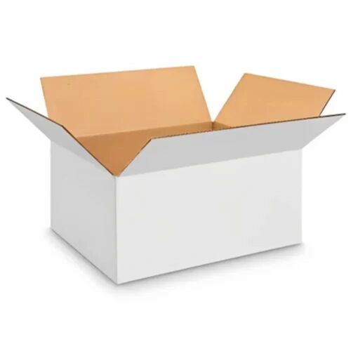 3 Ply White Plain Corrugated Packaging Box