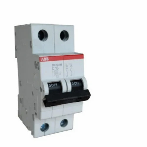 63 A Electric Double Pole MCB - Plastic, White, Double Phase 220V, 10A Breaking Capacity | Shock Proof, Home Use