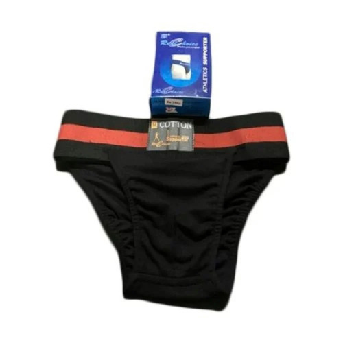 Black Orange Men Brief Supporter - Cotton, Black & Orange | Breathable, Elastic Waistband, Ergonomic Fit