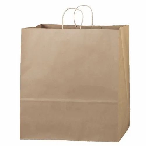 Brown Kraft Paper Bag - Kraft Paper, Standard Size, Brown | Rope Handle, Moisture Proof, Eco Friendly, Open Closure
