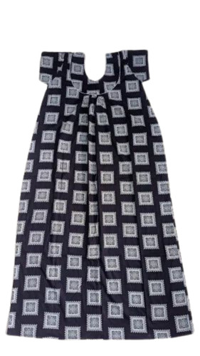 Casual Black Printed Cotton Nightgown