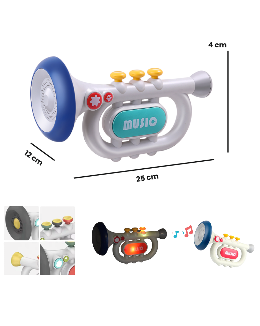 Cellus Tech India Musical Trumpet Kids Musical Toy - Age Group: 1+