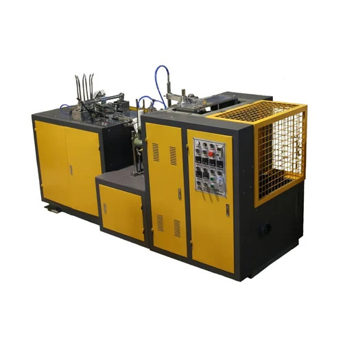 CNV1200 Fully Automatic Paper Cup Making Machine - Mild Steel, 300 ml, Yellow, 4 kW, PLC Control