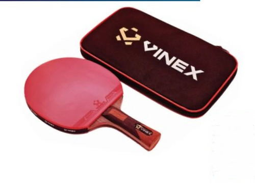 Competition 8 Star Table Tennis Bat - Koto & Ayous Wood, Red, 2mm Sponge | Spin And Speed Control, Flared Grip, Protection Bag