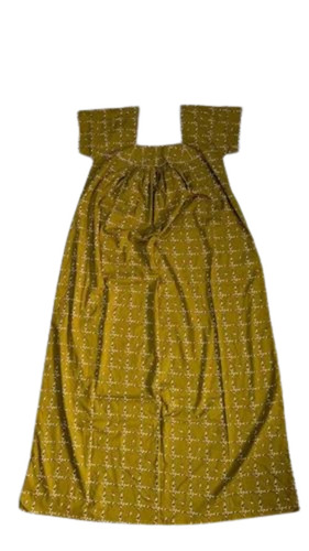Corn Yellow Printed Cotton Nightgown