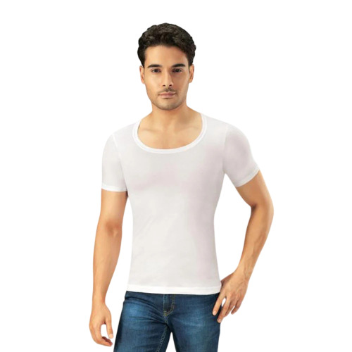 Half Sleeve White Men Vest