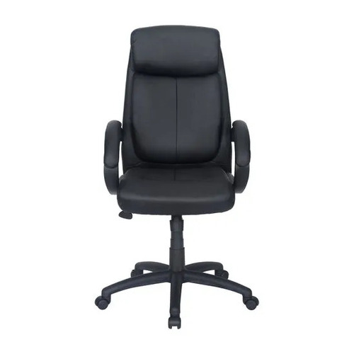 High Back Executive Chair - Leather, Black, Height Adjustable | Durable, Easy to Clean, Skin Friendly