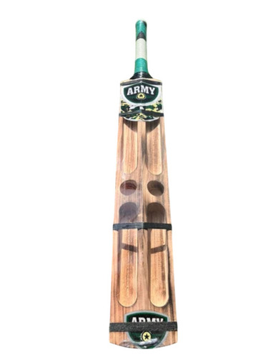 Kashmir Willow Hard Tennis Cricket Bats - Kashmir Willow, Grade 2, LH Long Handle, Round Bat, Mid Profile, 1221g | Adults, Men, Wooden