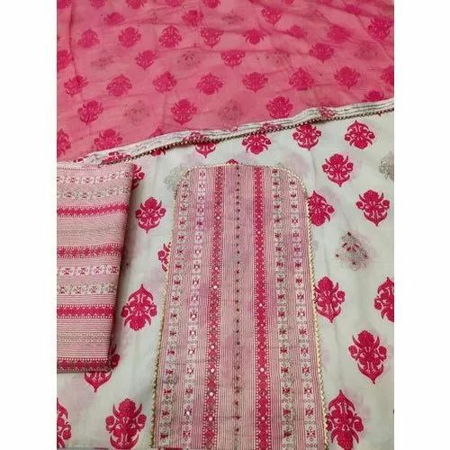 Ladies Designer Cotton Unstitched Salwar Suit