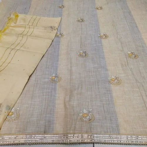 Ladies Embroidered Linen Cotton Unstitched Suits