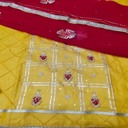 Ladies Fancy Gota Patti Cotton Unstitched Suits