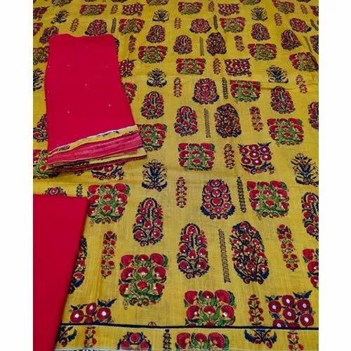 Ladies Stylish Embroidered Cotton Unstitched Suits