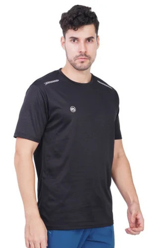 Men Dri Fit Black Plain T Shirt