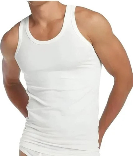 Sleeveless White Mens Vest