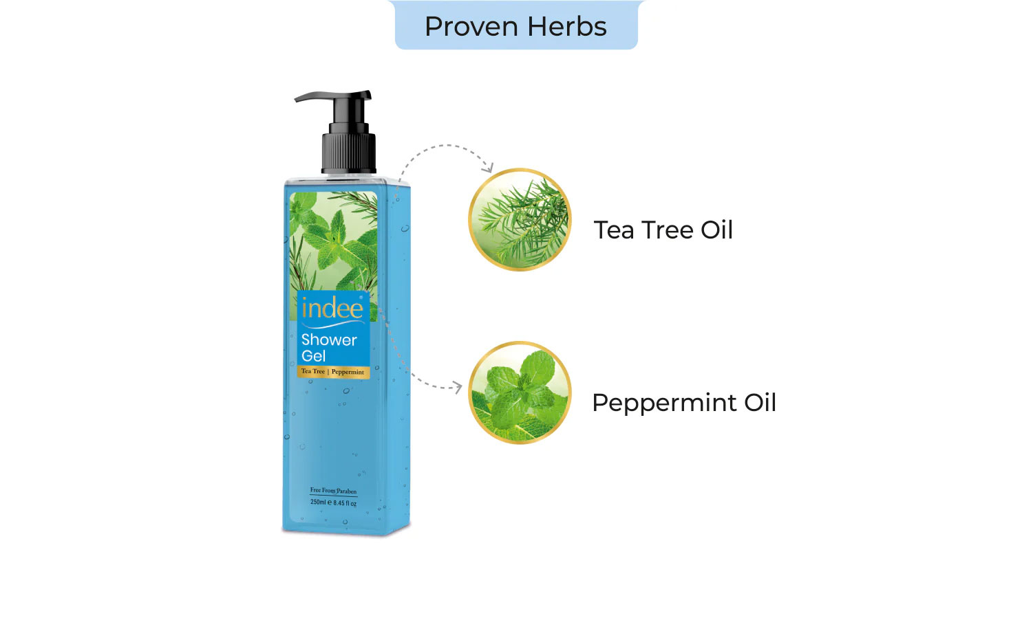 Tea Tree Peppermint Shower Gel 250ml - Color Code: Blue