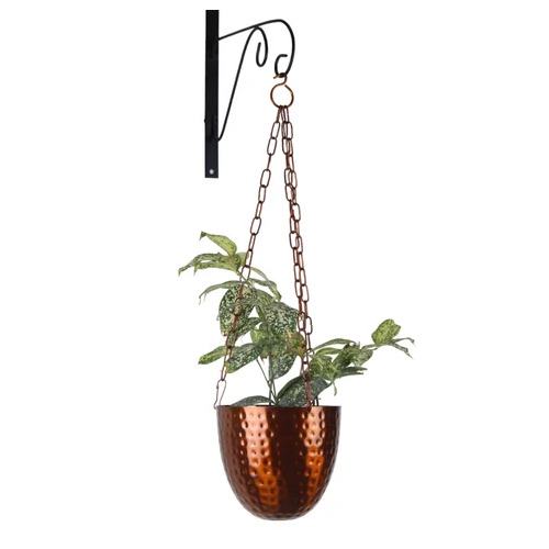 Hammered Hanging Iron Planter