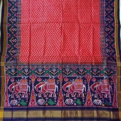 Ikkat Patola Saree - 5.5 Meter Multicolor, Soft & Smooth Texture | Quick Dry, Lightweight, Printed Pattern, Traditional Style