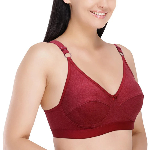 Ladies C Cup Bra - Cotton, Red | Soft Fabric, Breathable, Easy to Wash, Perfect Fit
