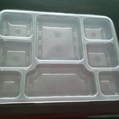 Plastic Meal Tray with 8 Cavities (300mm)