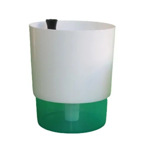 Self Watering Oasis Pots - Color: White & Green