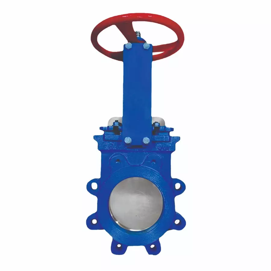 Cast Iron Manual Knife Gate Valve For Water Oil Gas - Color: Blue