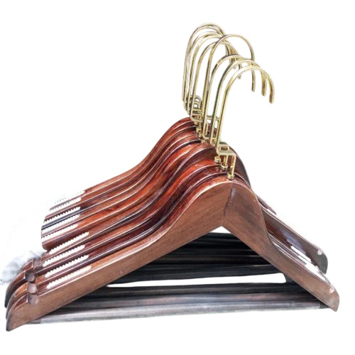 Dark Brown Wooden Hangers - Color: Multicolor