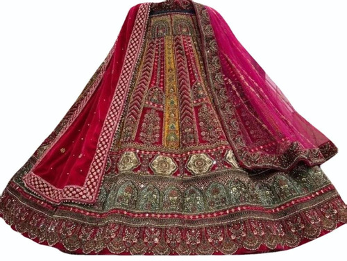 Ethnic Wear Bridal Lehenga - Decoration Material: Beads