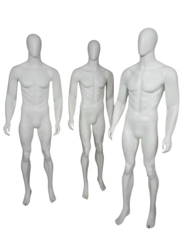 Full Body Male Mannequins - Fiberglass, Standing, White | Lightweight, Durable, Realistic Human Form