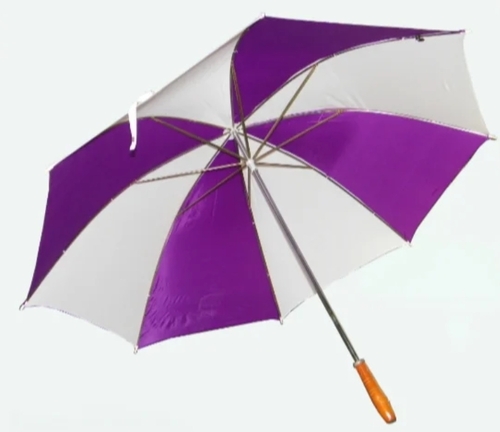 Outdoor Umbrella - Steel Frame, Purple White | UV Protection, Weather Resistant, Adjustable Height, Tilt Mechanism, Wide Canopy, Portable Design