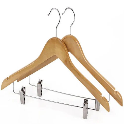 Wooden Hangers With Clips