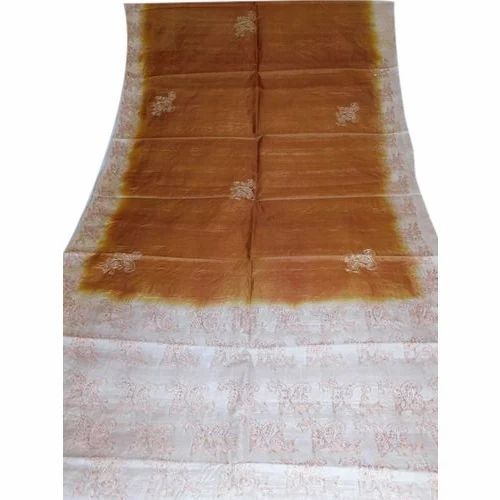 Brown And White Saree