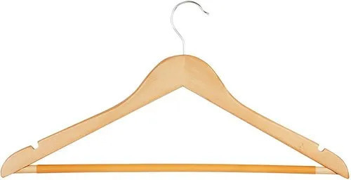 Brown Wooden Hanger - Wooden, Natural Color, Triangle Shape, Wall Mounted | Anti-Slip, Smooth Edges, Garment Hanger