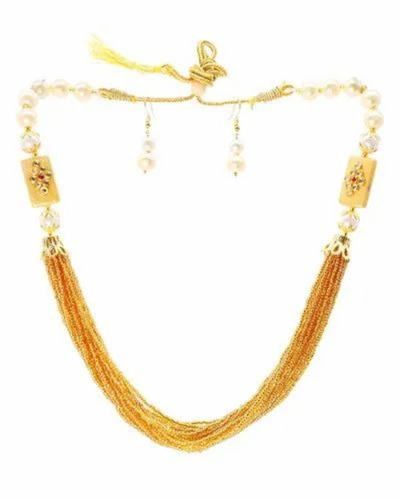 Golden Multi Strand Kundan Necklace Set