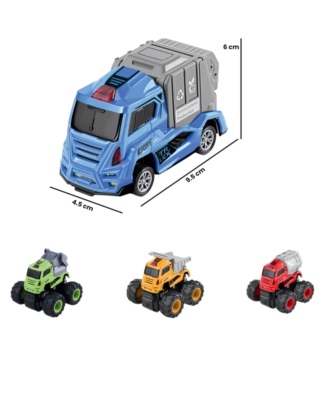 Kids Mini Sanitation Truck Toy - Age Group: 3+