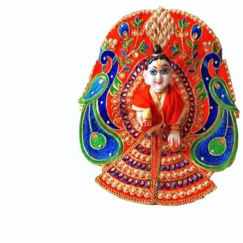 Laddu Gopal Ji Surat Dress - Satin Silk, Multicolor Net Print | Washable, Easy to Clean, Fancy and Soft