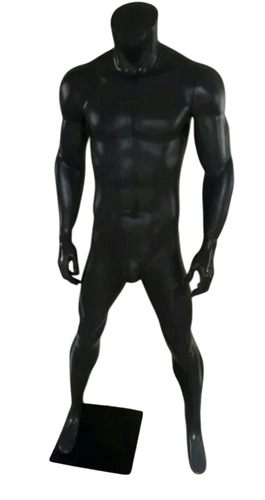 Male Sports Display Mannequin - Fibre Material, Standing Posture, Black Color | Lightweight, Durable, Customized Design