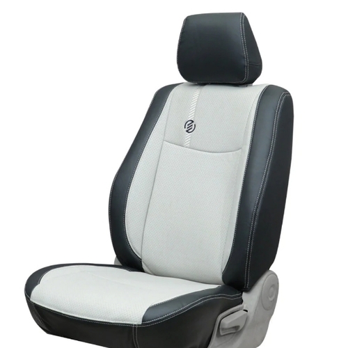 White Car Seat Cover - PU Leather Standard Size White | Soft Durable Easy Installation 6 Month Warranty