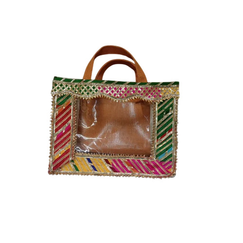 Multicolor Designer Jute Bag - Laminated Jute, 8x10x5 Inches, 350 GSM, Webbing Handle | Eco Friendly, Plain Pattern, 5 Kg Capacity