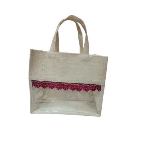 Off White Jute Bags - Jute, 5 Kg, Off White, Window Style | Eco Friendly, Gift Potlis