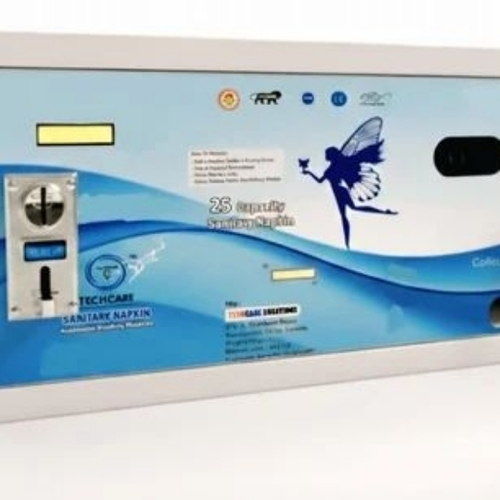 Sanitary Napkin Vending Machine - Mild Steel, White, 220V | Automated, Coin Operated, Tamper Resistant, Hygienic Storage, Easy Installation