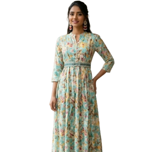 Soft Texture Ladies Gown - Decoration Material: Laces