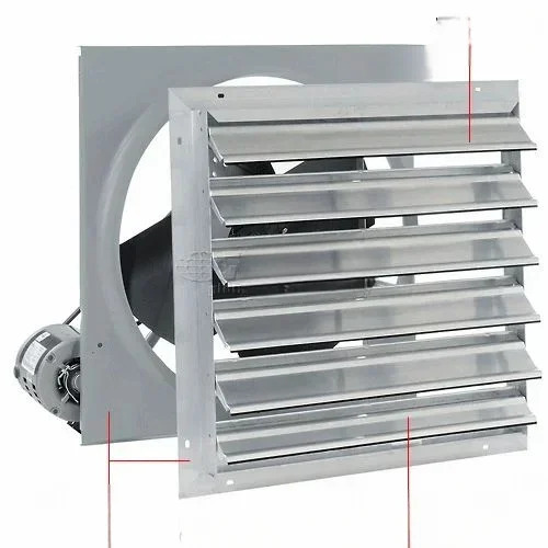 12x12inch GI Exhaust Fan Air Louver - Galvanized Iron, White & Grey, Hinged Square | Weather Resistant, Corrosion Resistant, Wall Mount