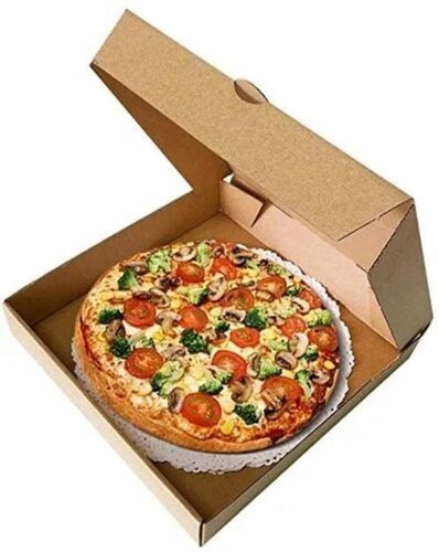 5 Ply Pizza Packaging Box - Corrugated Paper 8x8x1.5 Inches Brown | Moisture Proof Eco Friendly Fine Finish