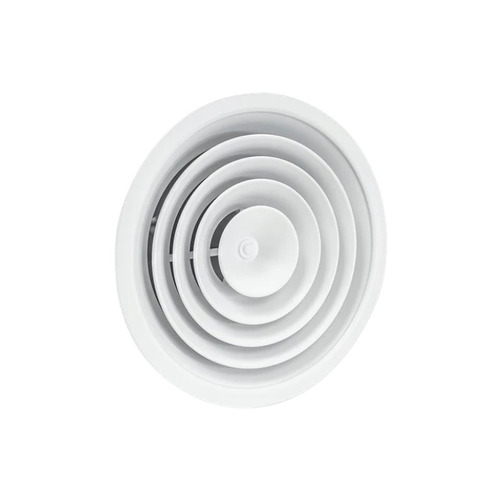 Aluminium Round Diffuser - 150mm to 400mm, White, 360-Degree Uniform Horizontal Airflow, Rust Free
