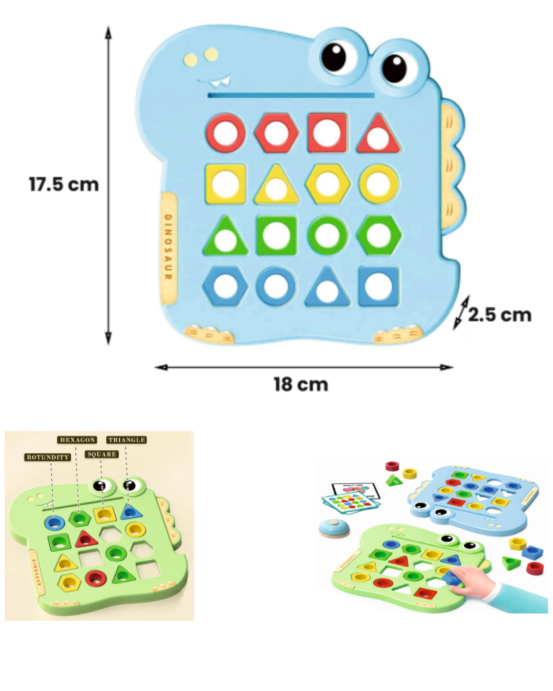 Cellus Tech India Kids Dino Shape Matching Game Toy - Age Group: 3+