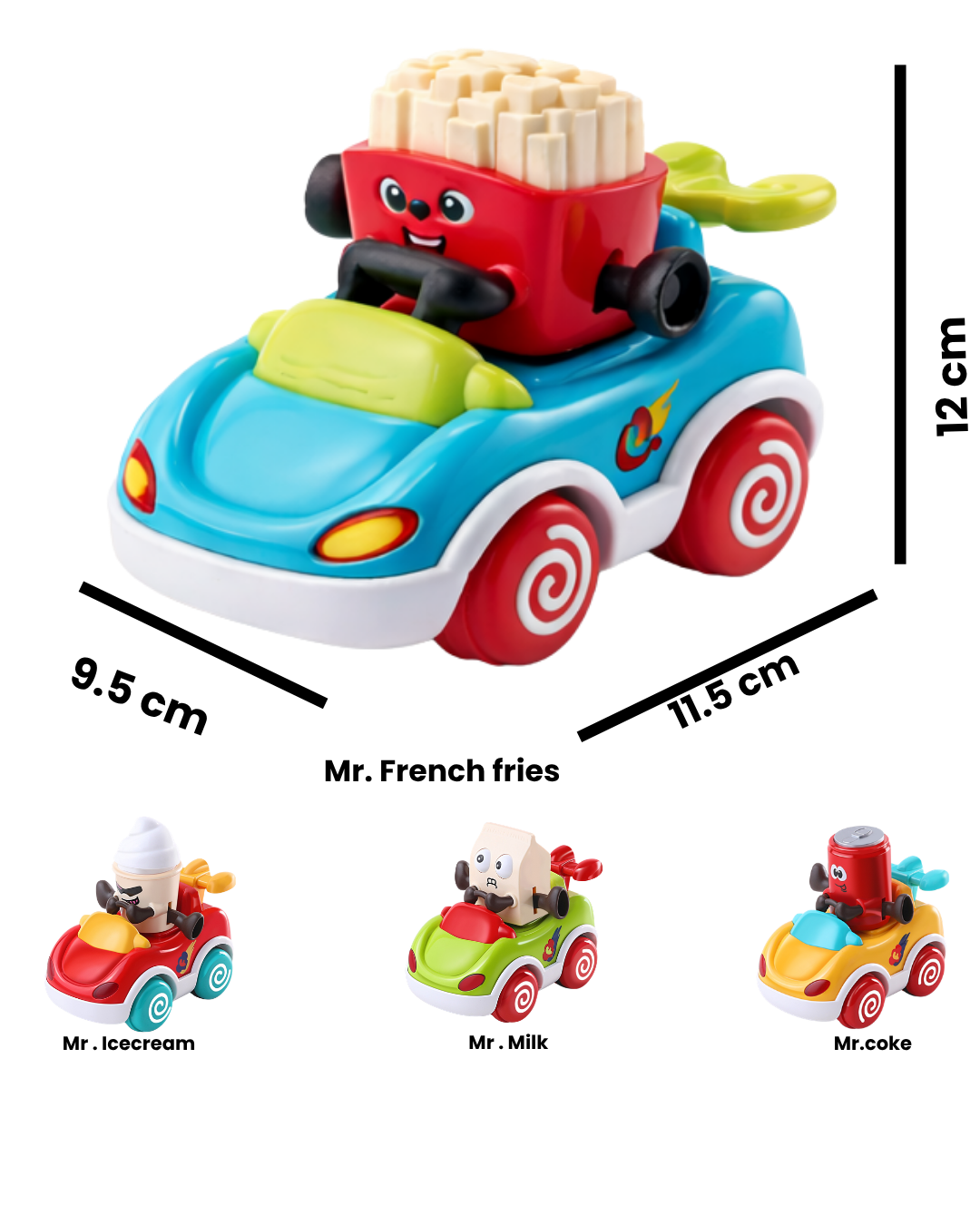 Cellus Tech India Kids Funny Food Car Toy - Age Group: 3+