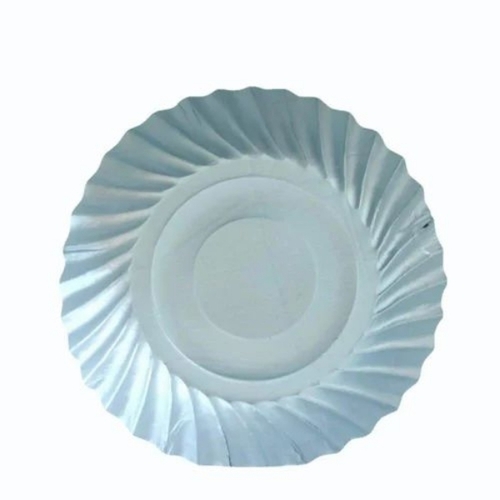 Disposable Paper Plate - Silver Paper, Lightweight Biodegradable | Eco Friendly, Sturdy, Leak Resistant, Smooth Finish